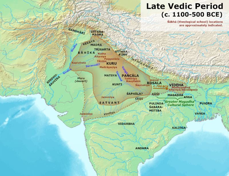 ANCIENS ROYAUMES DE L'INDE (500-300 B.C.) APRÈS L'ÉPOQUE ARYENNE- VEDIC APRÈS L'ÉPOQUE DE L'AR AR ARYENNE- VEDIC